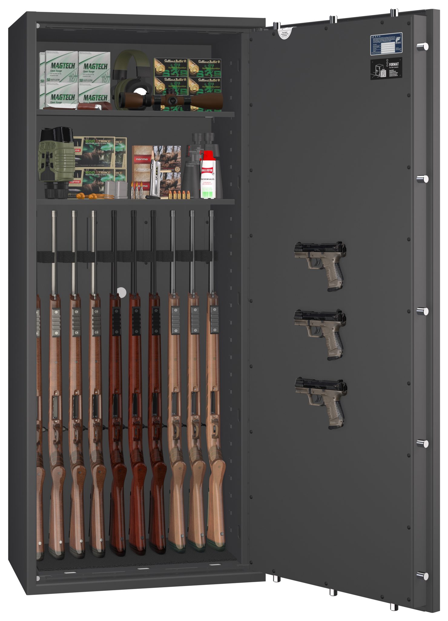 Waffenschrank EN 1143-1 Gun Safe 0/1-10 für 10 Langwaffen