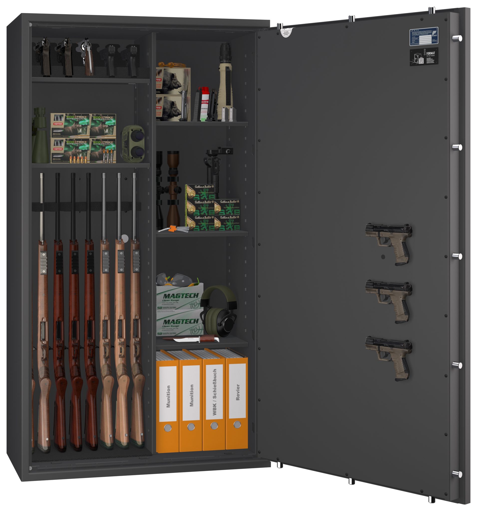 Waffenschrank EN 1143-1 Gun Safe 0 /1-8 Kombi mit Regalteil - Bild 1