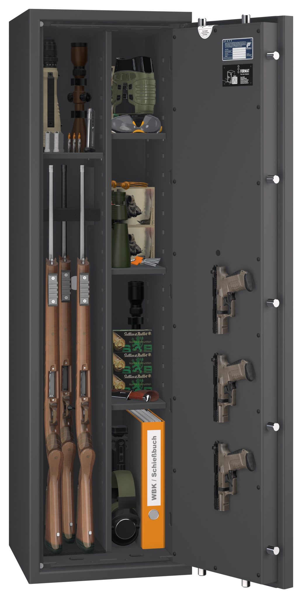 Waffenschrank EN 1143-1 Gun Safe 0 /1-3 Kombi mit Regalteil