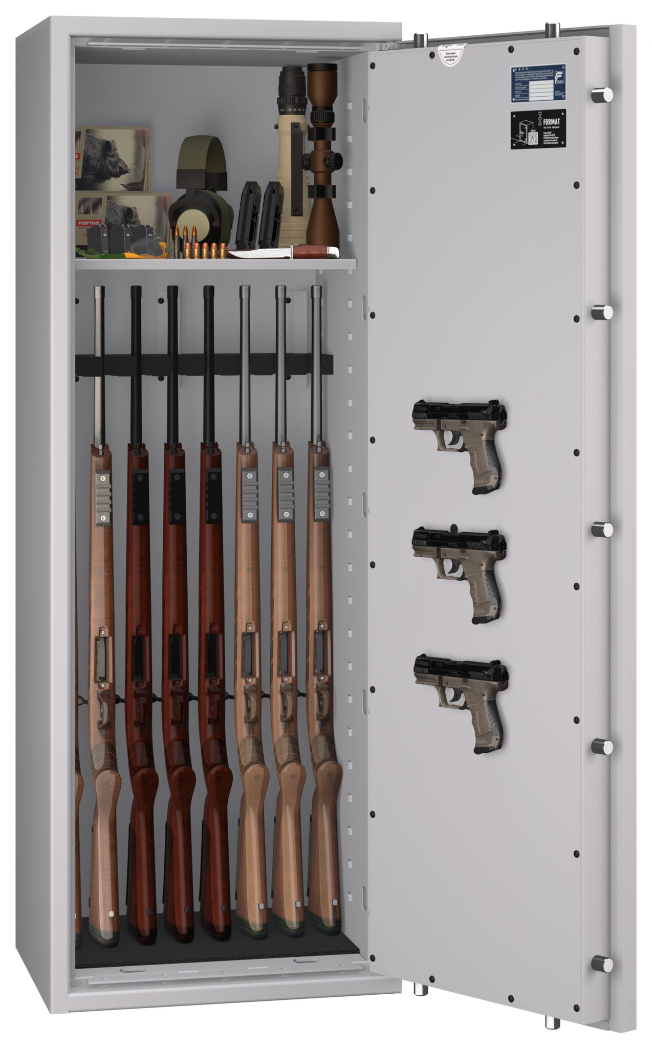 Waffenschrank Gun Safe  0 / 1-8 EN 1143-1 für 8 Langwaffen
