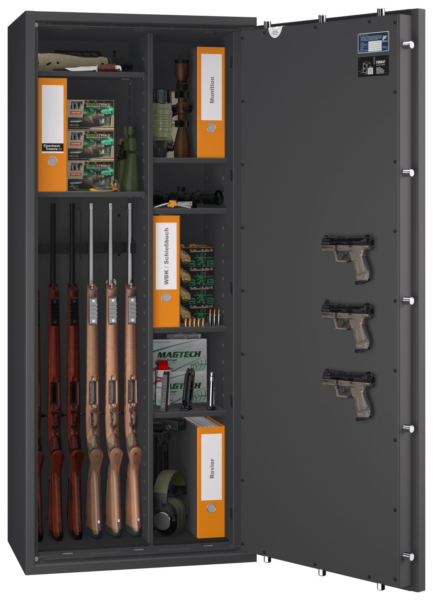 Waffenschrank Gun Safe 0/1-6 Kombi EN 1143-1 mit Zahlenschloss - Vorschau 10