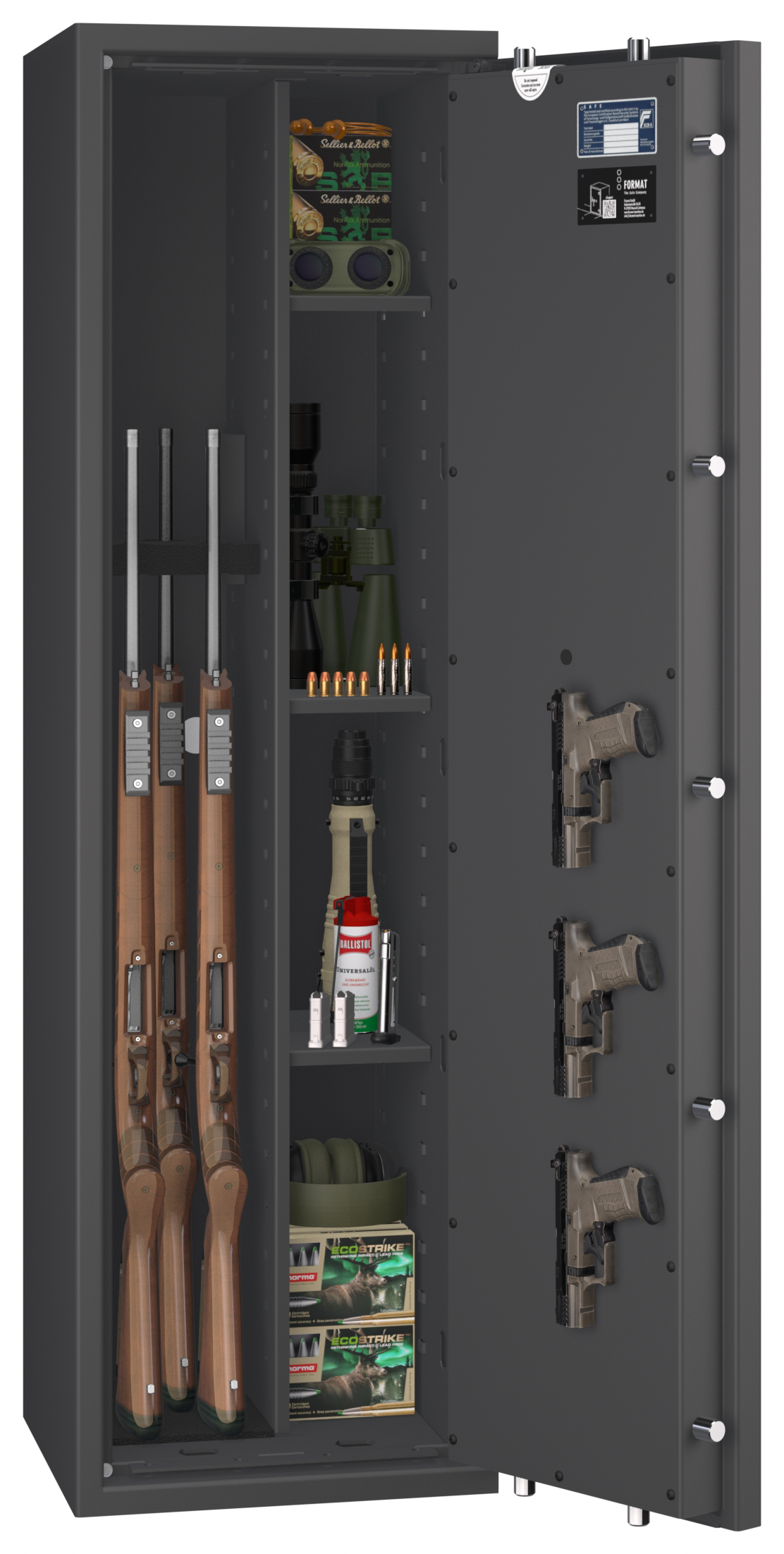 Waffenschrank EN 1143-1 Gun Safe 0 /1-3 Kombi mit Regalteil